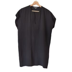 Vince V-Neck Mini Dress Black Womens Shift Size XS $380 Excellent Cocktail Party